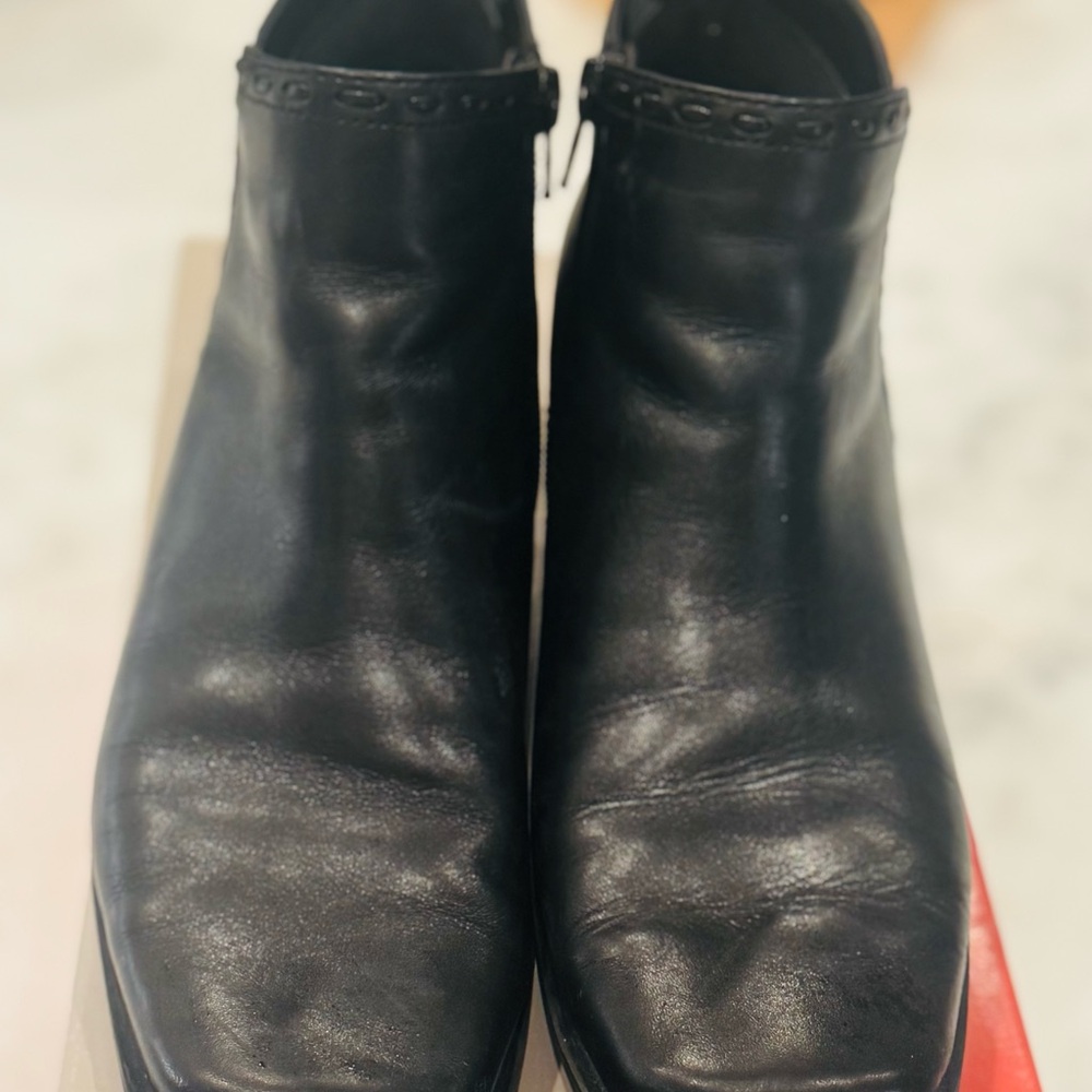 Black Leather Ankle Boots
